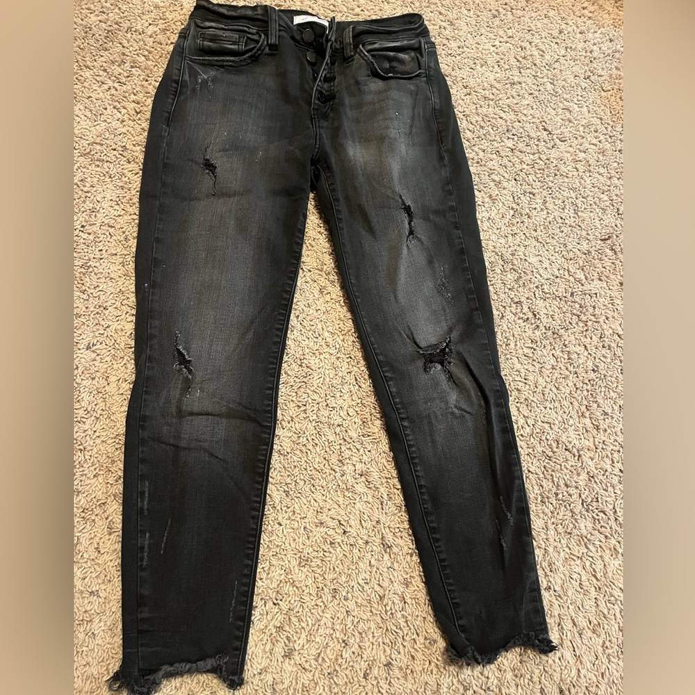 KanCan Distressed Black Jeans